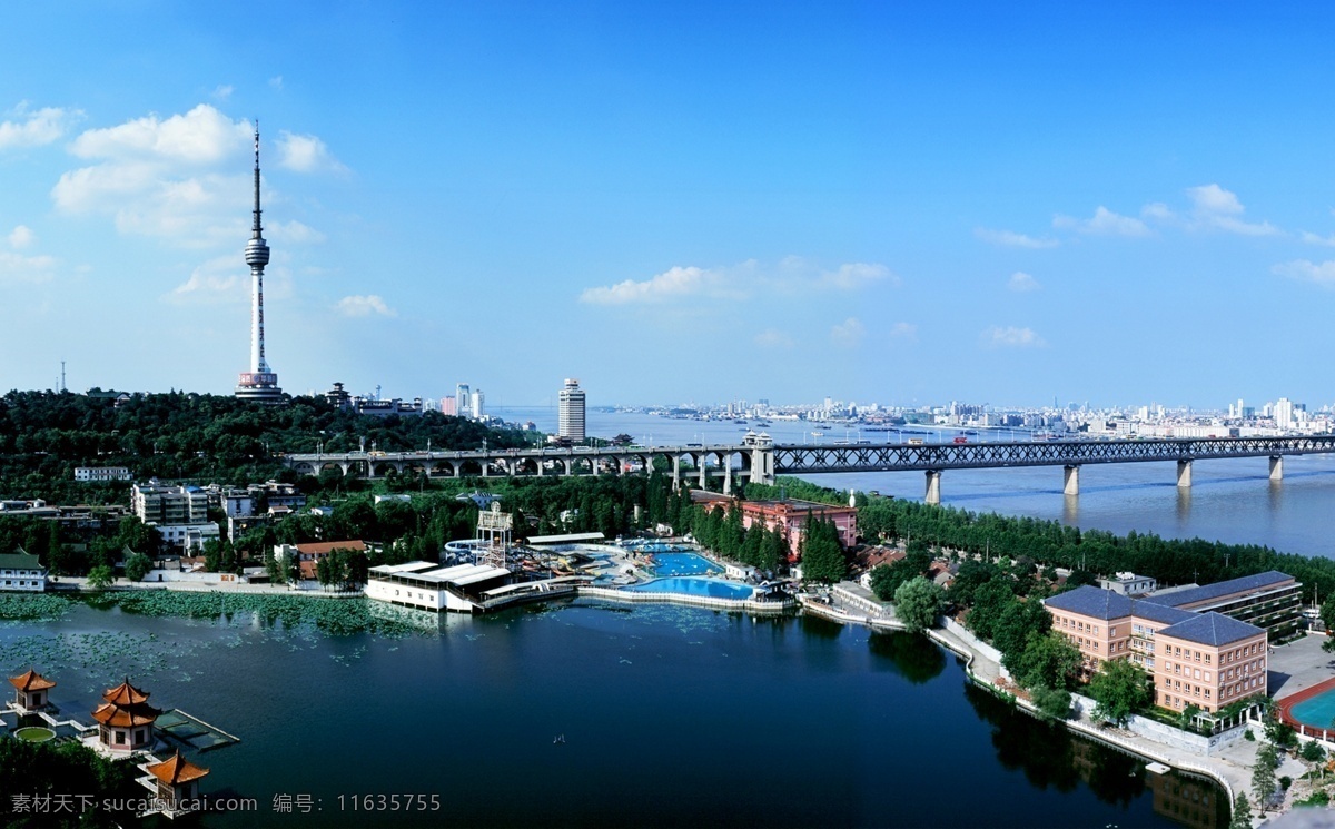 武汉全景图 龟山电视塔 汉江 长江 超级 大图 高清 大景 园林建筑 建筑园林