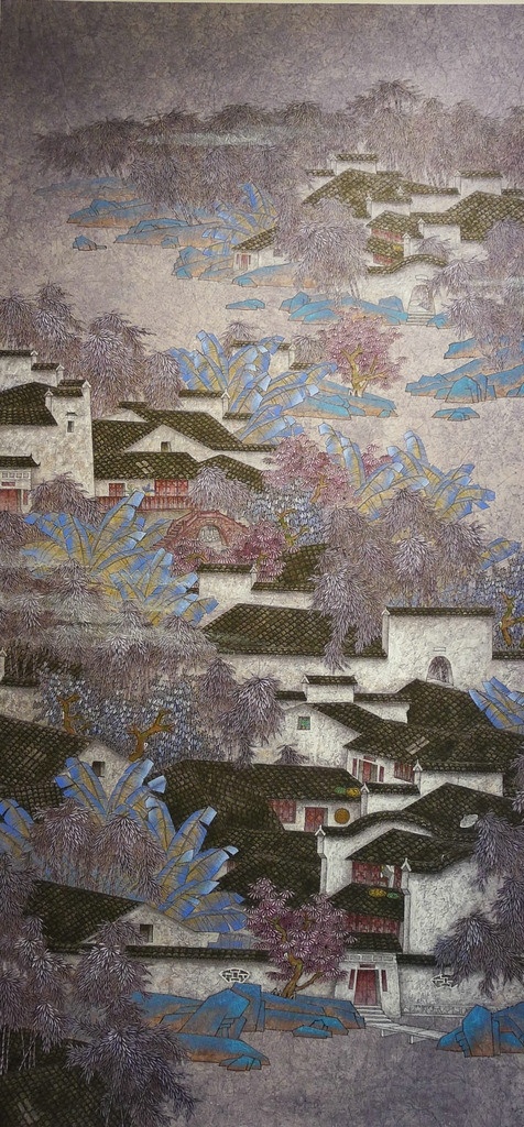 初夏 中国画 工笔画 风景 山水 农村 绘画书法 文化艺术