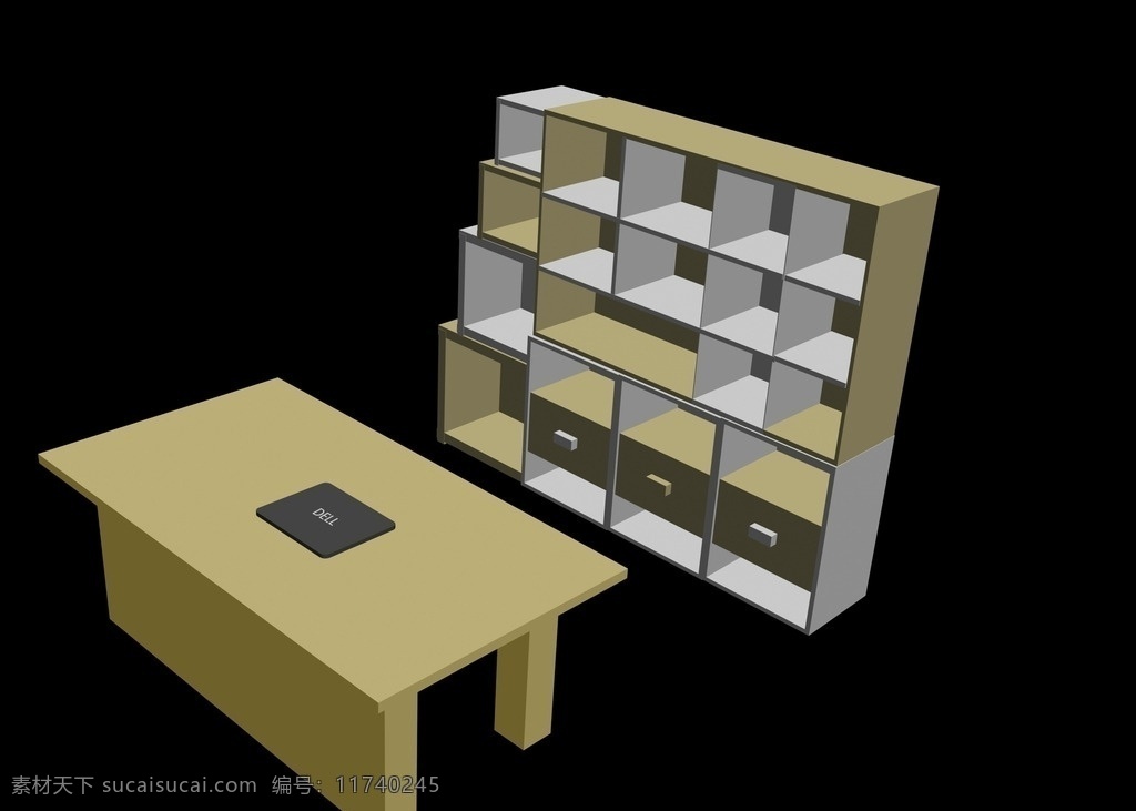 书房书柜 柜子 书柜模型 办公室桌柜 diy柜 3d设计 室内模型 max