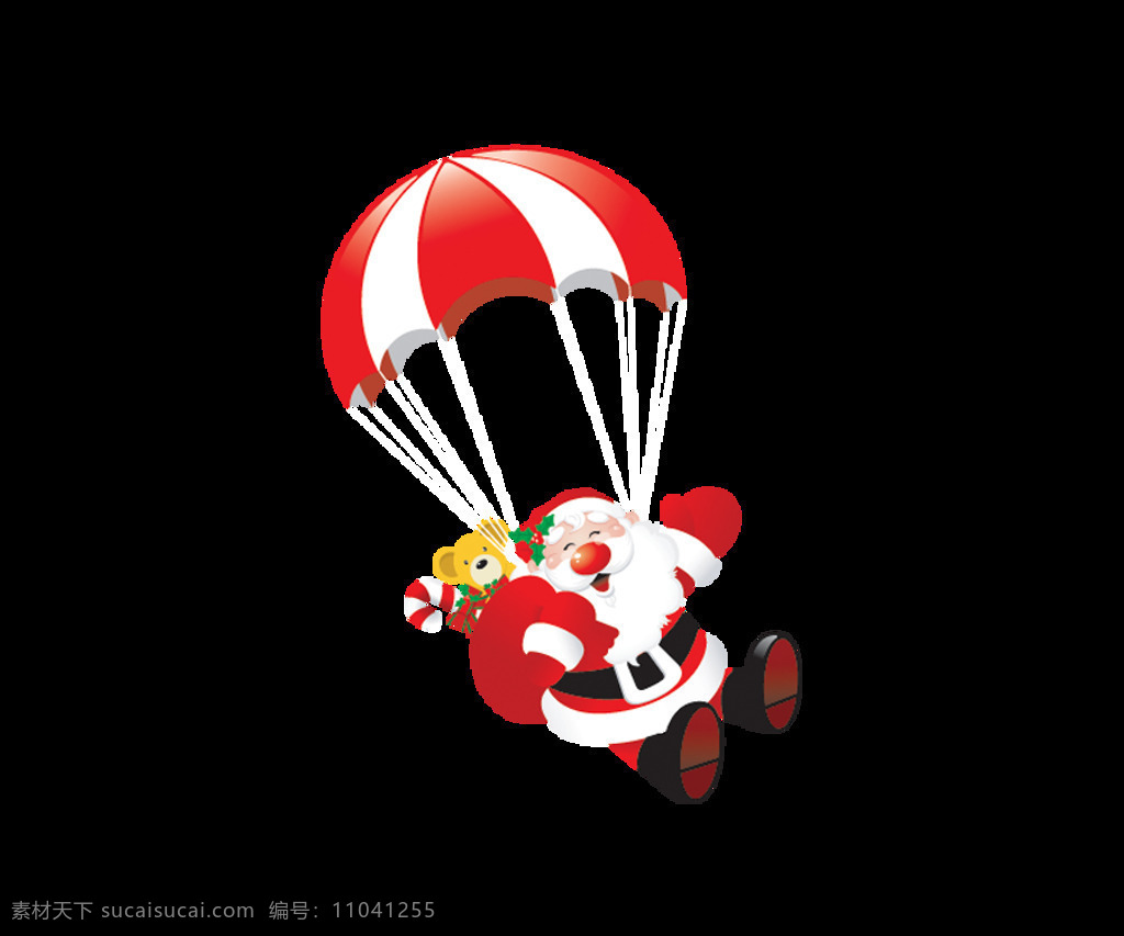 跳伞 的卡 通 圣诞老人 christmas merry 发礼物 卡通圣诞元素 热气球 设计元素 圣诞png 圣诞免抠元素 圣诞装扮