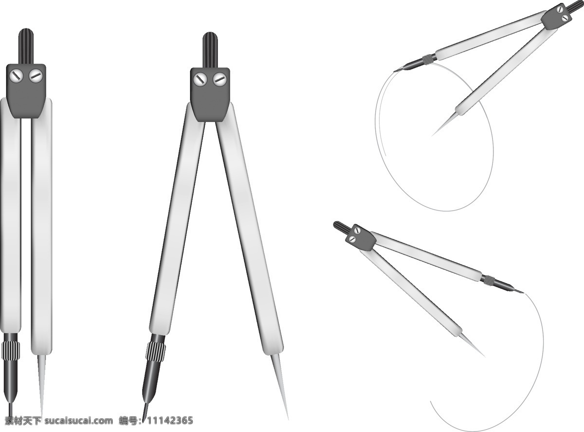 各种 动作 圆规 画圆 矢量图 现代科技