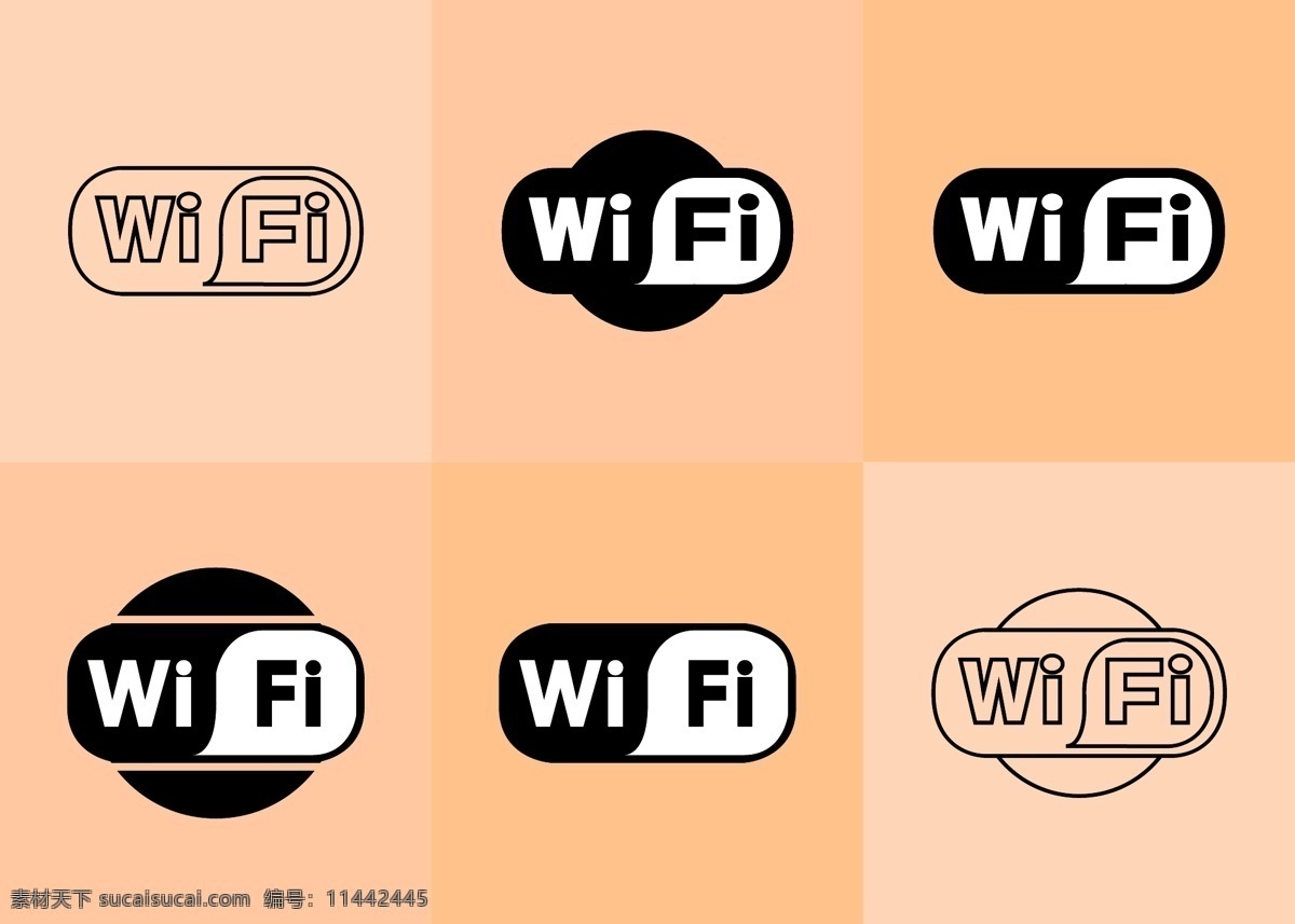 无线 wifi 标志 wifi图标 图标 矢量素材 标志图标 无线标志