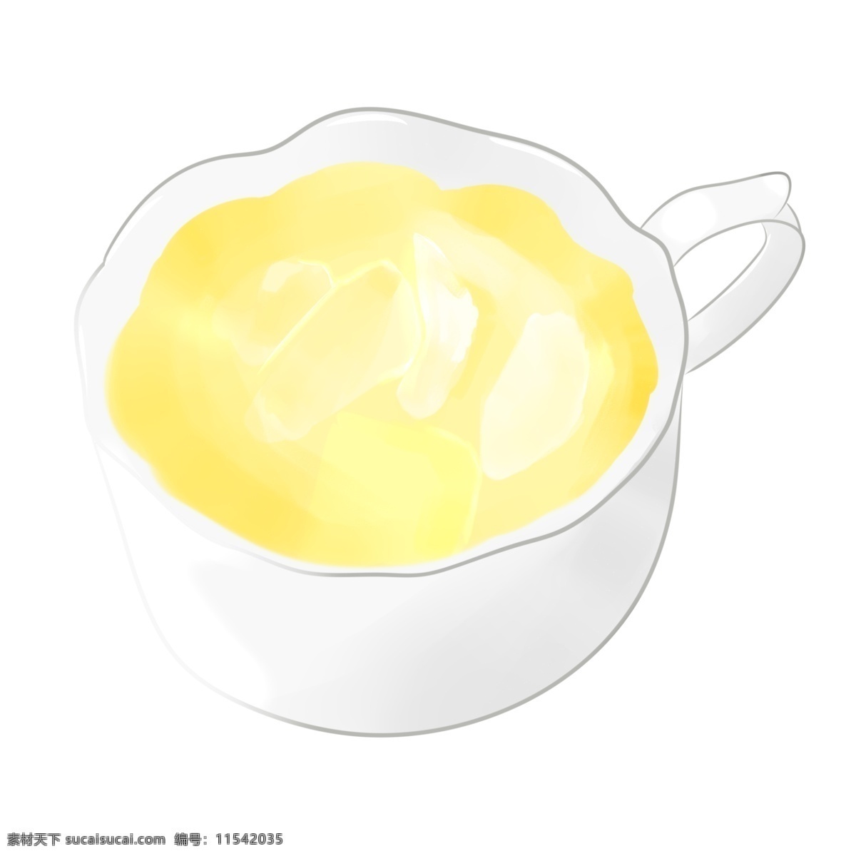 一杯 黄色 水果 茶 饮品 商用 液体 陶瓷杯 茶类