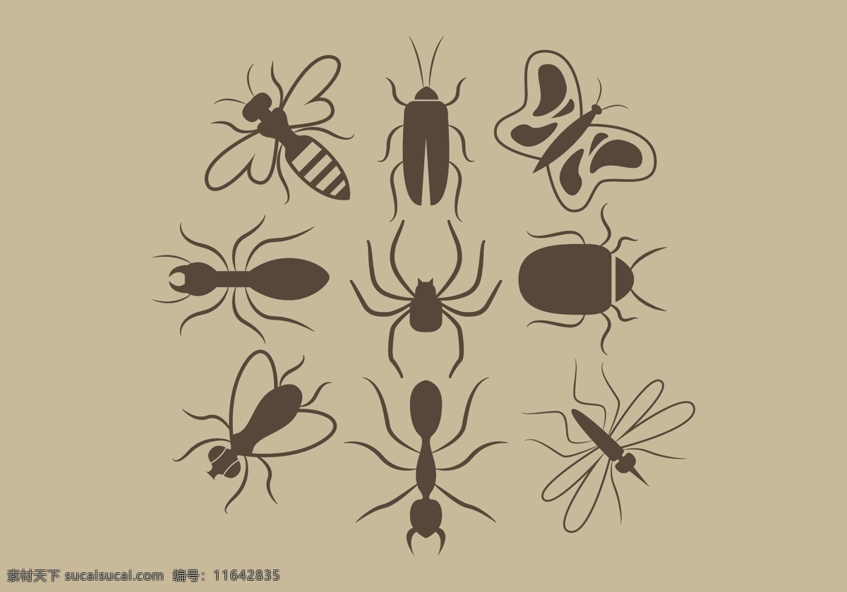 昆虫矢量素材 虫子 昆虫 矢量素材 蚂蚁 蚊子 苍蝇