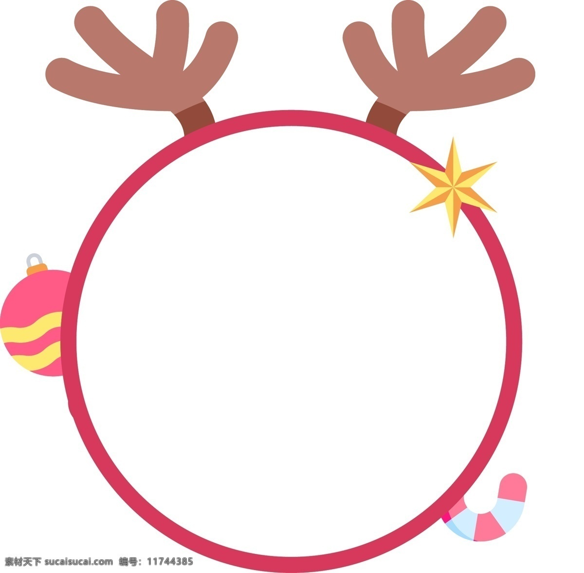 简约 风 圣诞节 鹿角 边框 元素 节日 礼物 标签 christmas 过节 快乐 活动