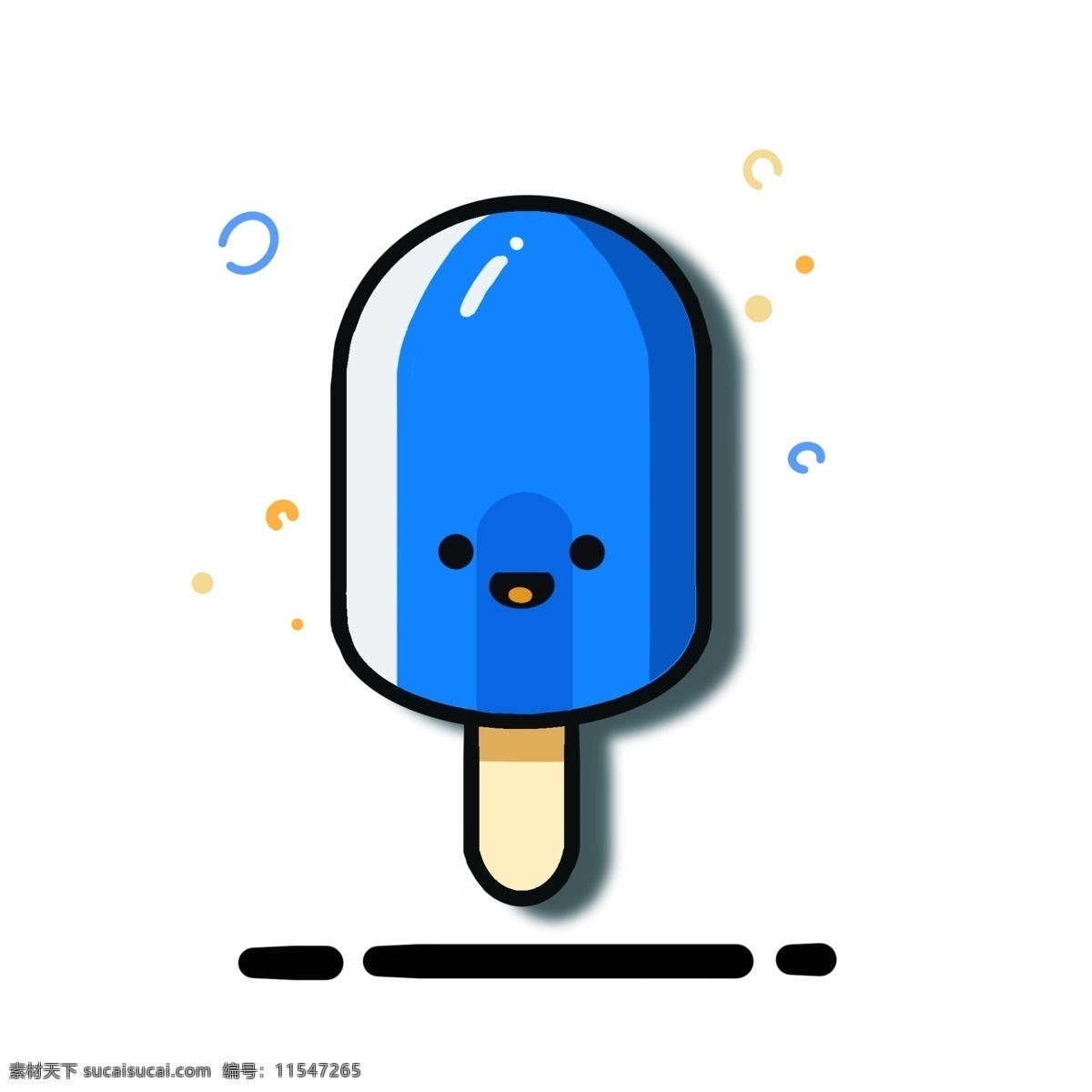 夏日 蓝色 卡通 冰棒 冰淇淋