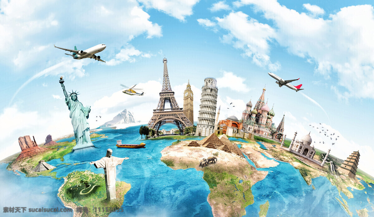 地球 旅游 之地 飞机 蓝天白云 游玩 地球图片 环境家居