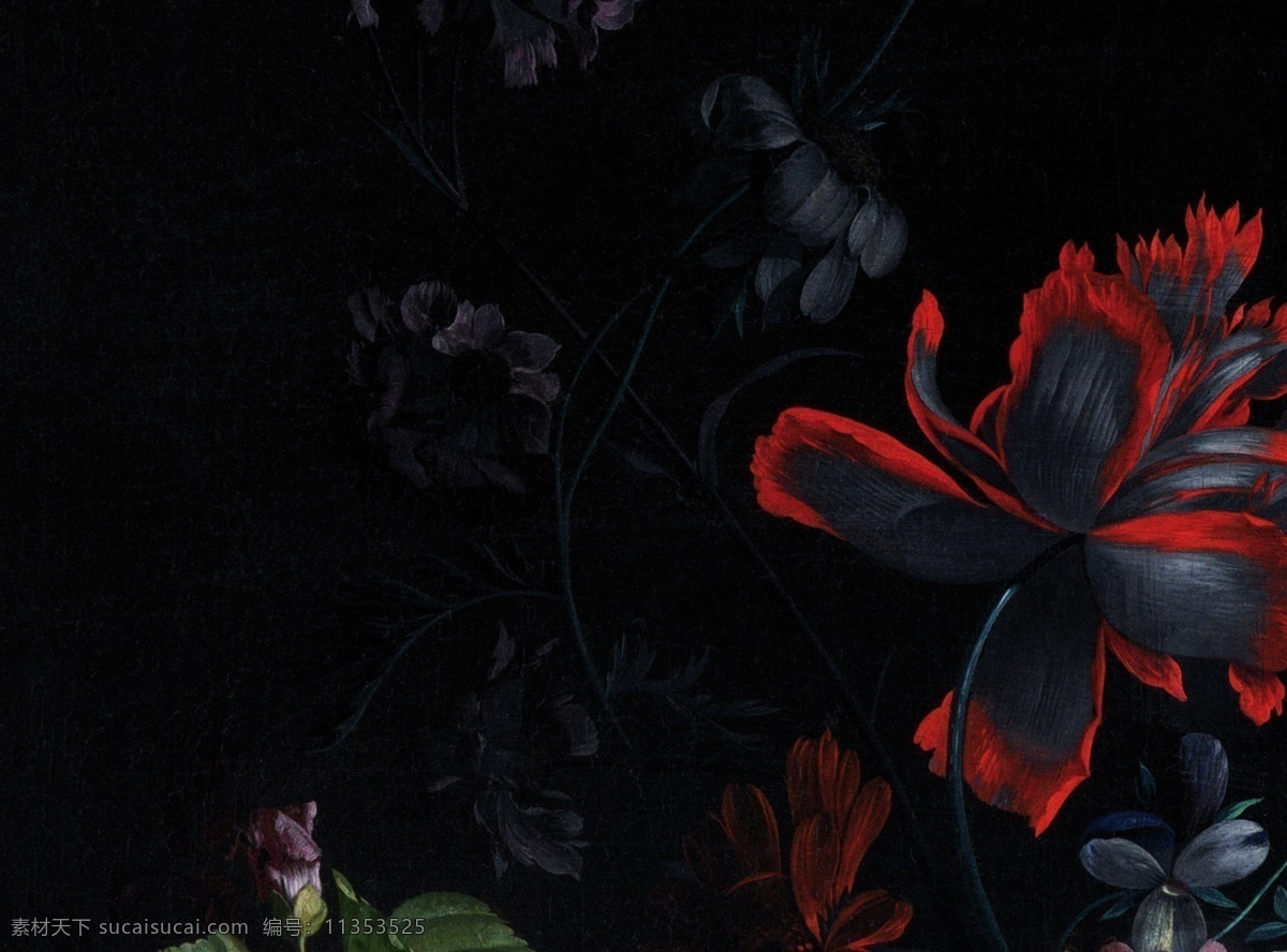 欧式花纹元素 欧式花纹 花型元素 红色花纹 艺术花纹 花瓣