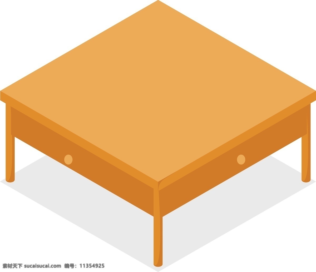 黄色 正方形 餐桌 插画 木桌 桌子 家具 木制 小木桌 方桌 正方形小餐桌 黄色小方桌 饭桌 抽屉桌子