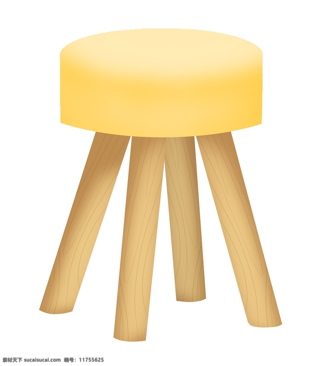 黄色 皮面 椅子 插画 黄色的椅子 卡通插画 家具插画 椅子插画 家具椅子 座位椅子 木质的腿子