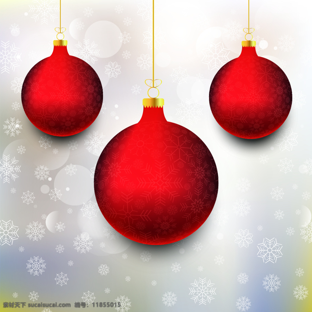 欧式 圣诞节 海报 矢量 背景 圣诞球 红色圣诞球 圣诞雪花 模糊背景 圣诞装饰 白色炫光 晕影 背景素材