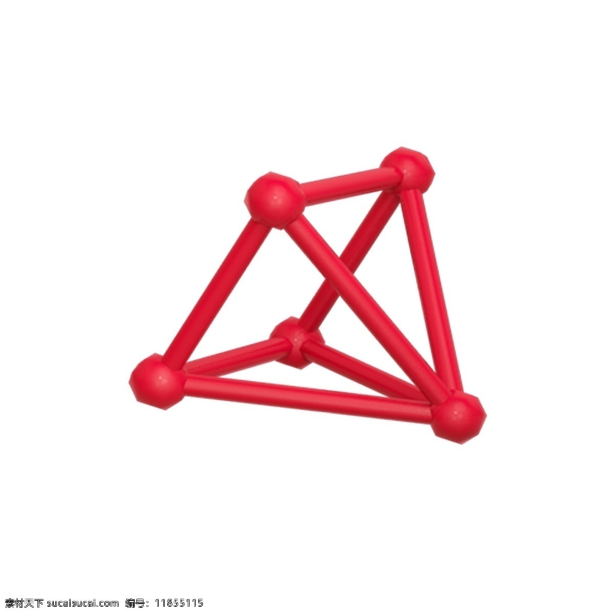 立体 方 三角 红色 框架 方三角