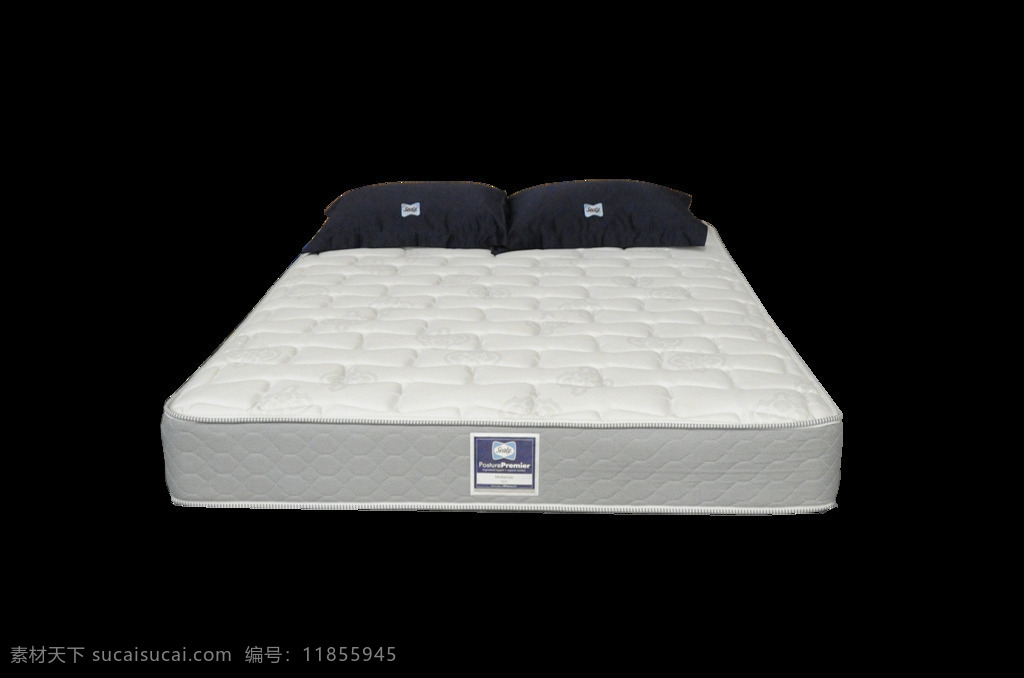 灰色 双人 床垫 元素 png元素 免抠元素 柔软 睡觉 透明素材