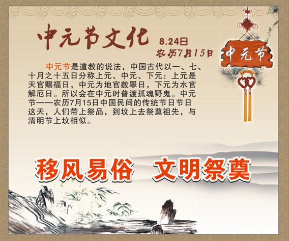 中元节 文化 海报 中元节文化 中元节宣传画 文明祭奠 白色