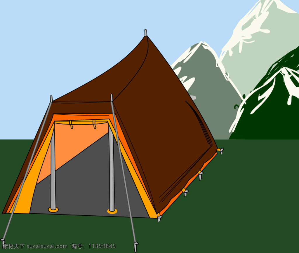 三条 大 帐篷 假期 假日 露营 休闲 营 自然 业余时间 休息时间