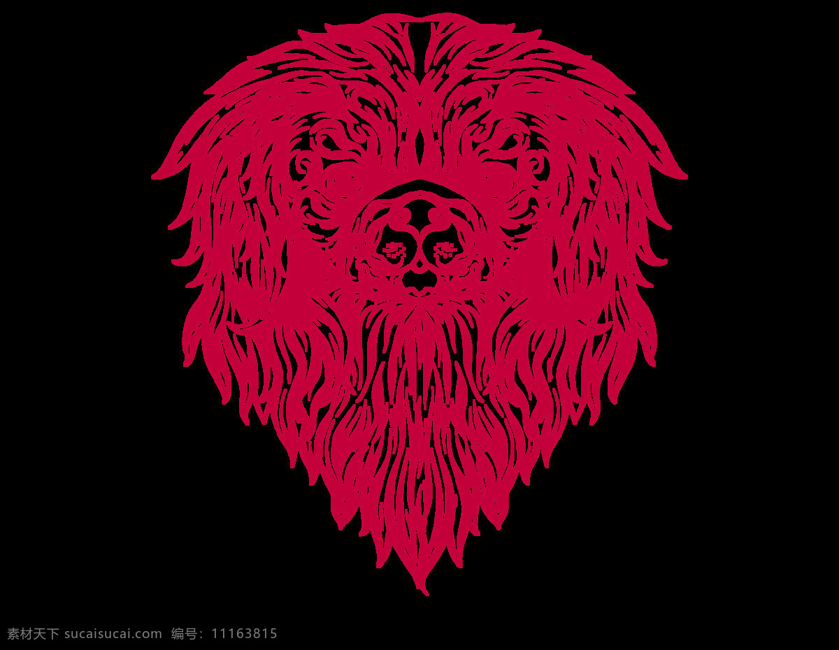 卡通 红色 狮子狗 头像 元素 png元素 动物 狗狗 免抠元素 透明素材