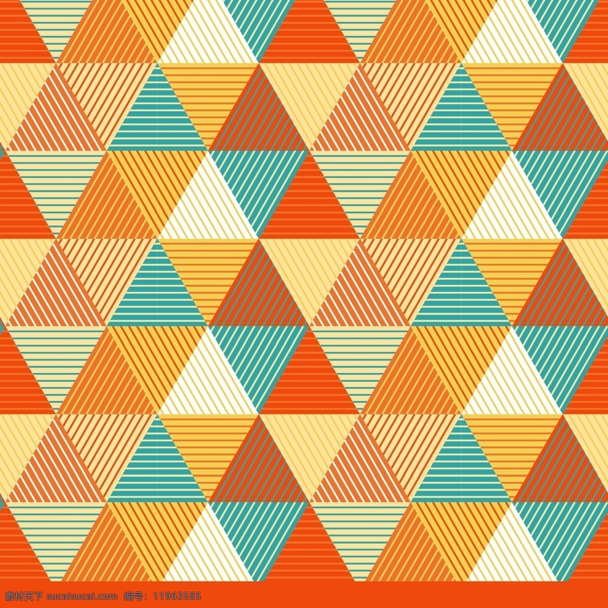 彩色 三角 无缝 背景 三角形 矢量图 底纹 橙色