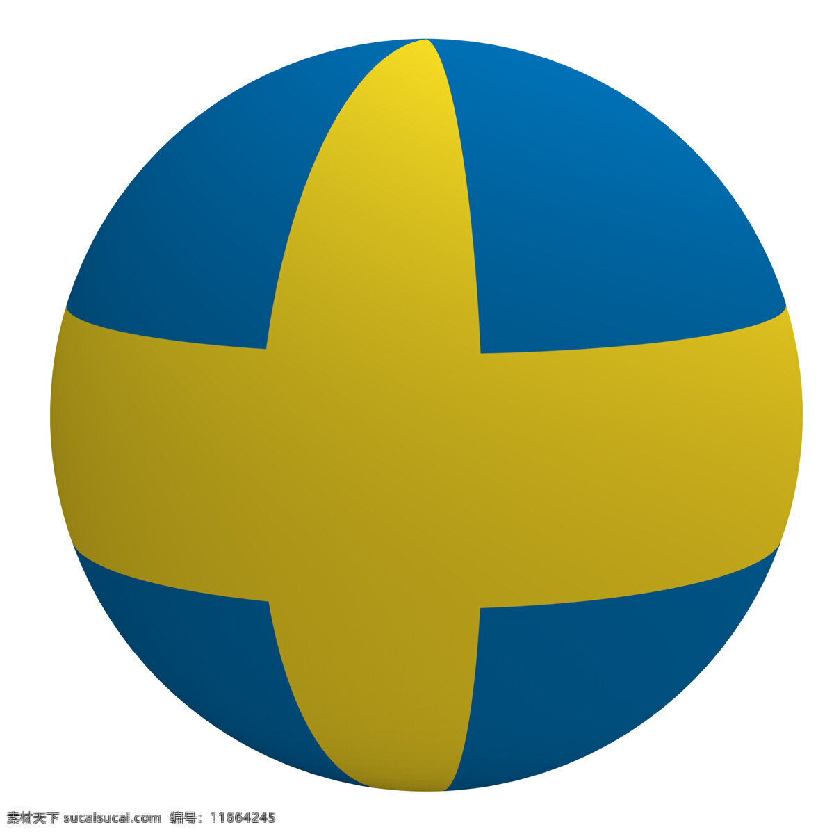 瑞典 国旗 球 白色 隔离