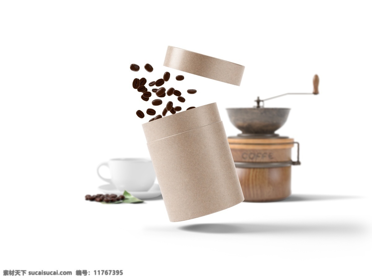 咖啡圆桶包装 圆 圆包装 圆桶包装 包装效果图