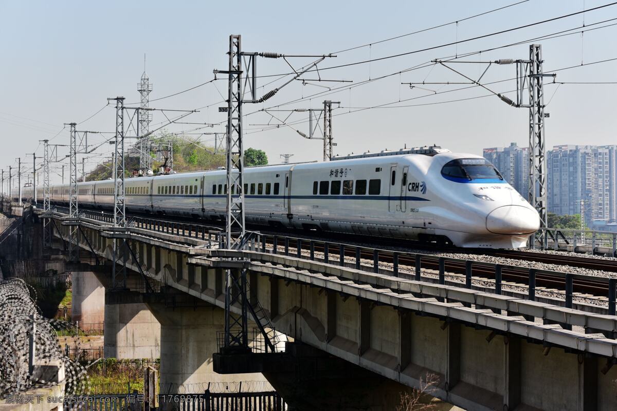 和谐号动车 动车 火车 列车 高速列车 高铁 铁路 高速铁路 铁路大桥 现代科技 交通工具