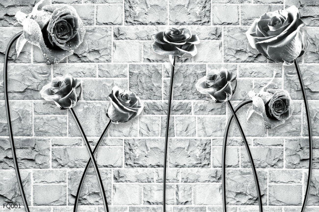 现代 简约 艺术 花朵 电视 背景 墙 墙砖