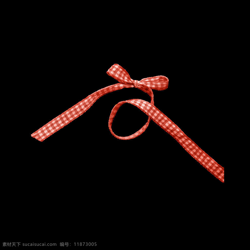 红色 格子 蝴蝶结 元素 喜庆 红色头绳 红色格子 飘带 发带
