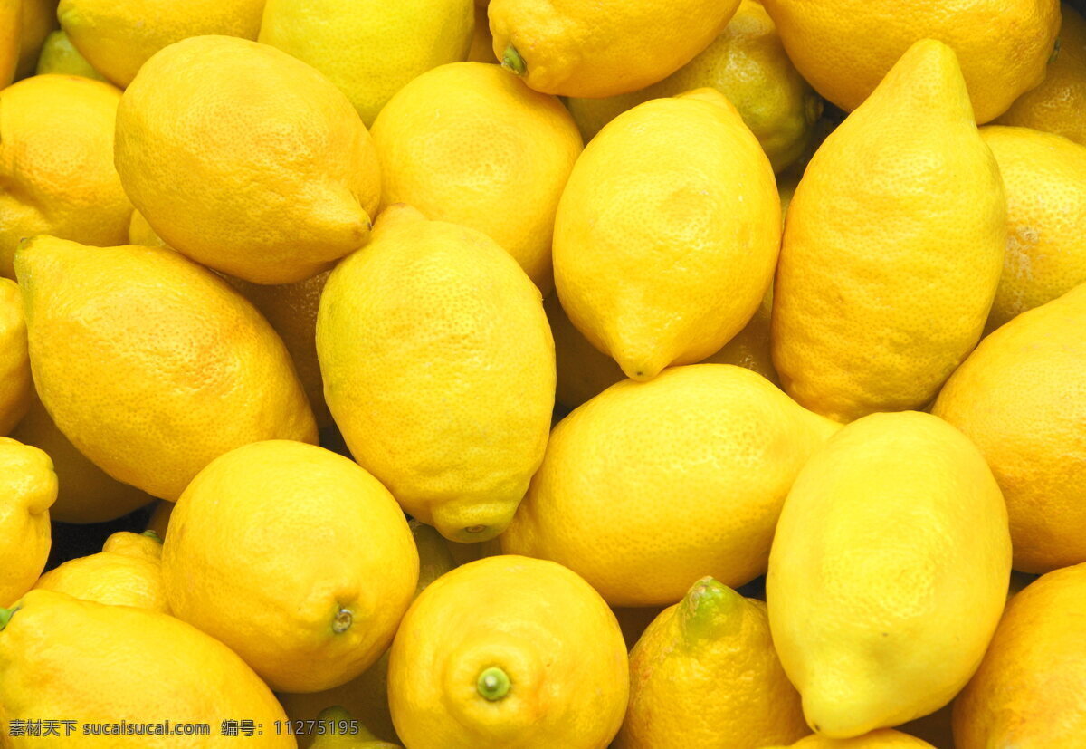 黄色 新鲜 柠檬 高清 新鲜柠檬 水果 堆积 鲜果