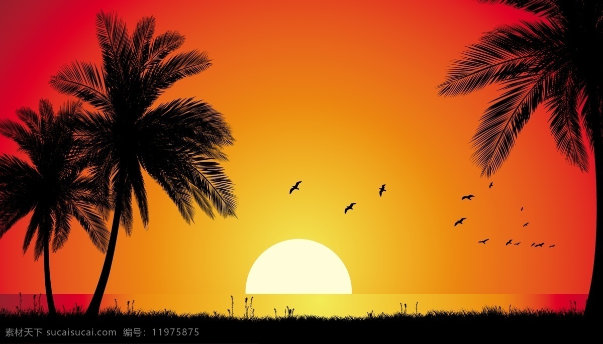 美丽 日落 沙拉 向量 免费 美丽的 日落沙拉 矢量 矢量图 自然景观