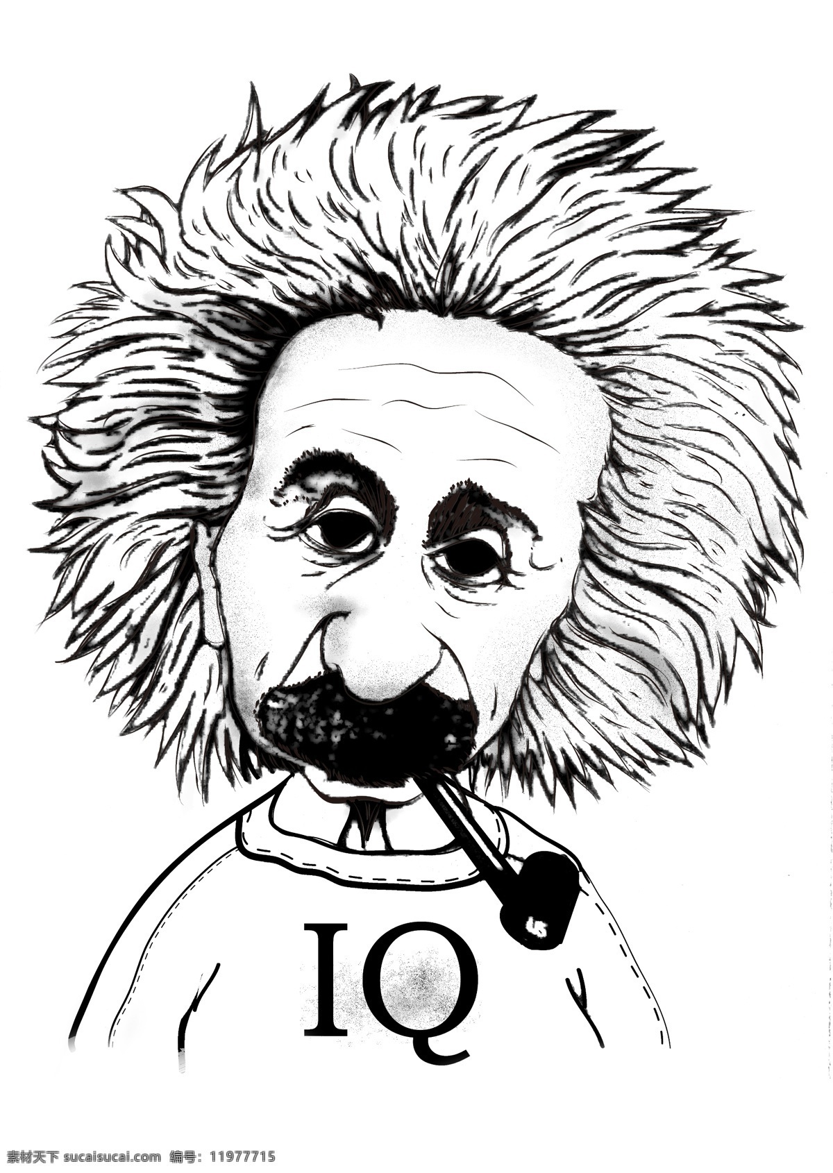 个性 卡通 老头 爱因斯坦 高清 烫印元素 印花元素 iq 卡通图案 分层