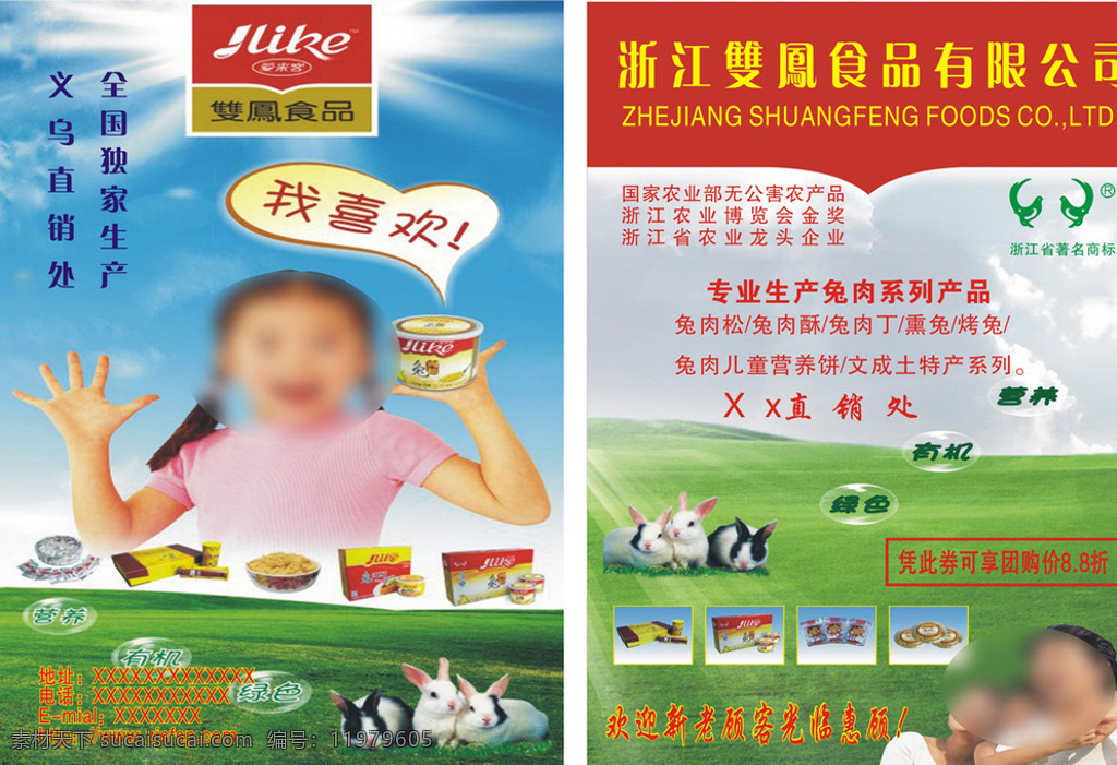 食品宣传单 双凤宣传单 兔肉宣传单 兔肉 宣传单 红色