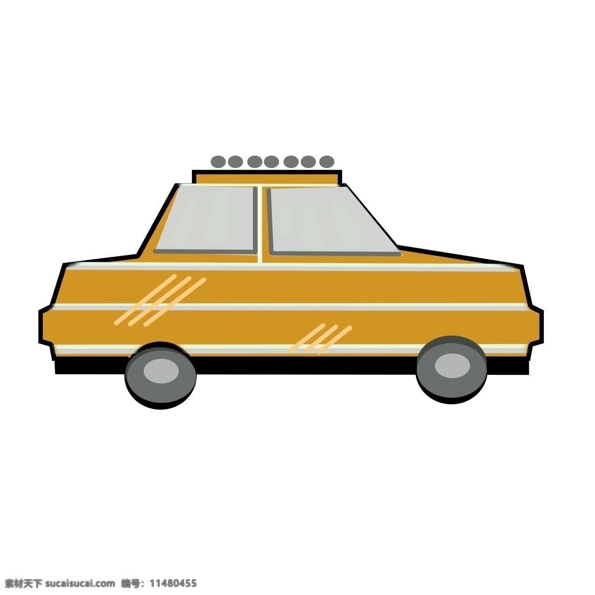 黄色 小汽车 交通工具 汽车 黄的 鼠绘
