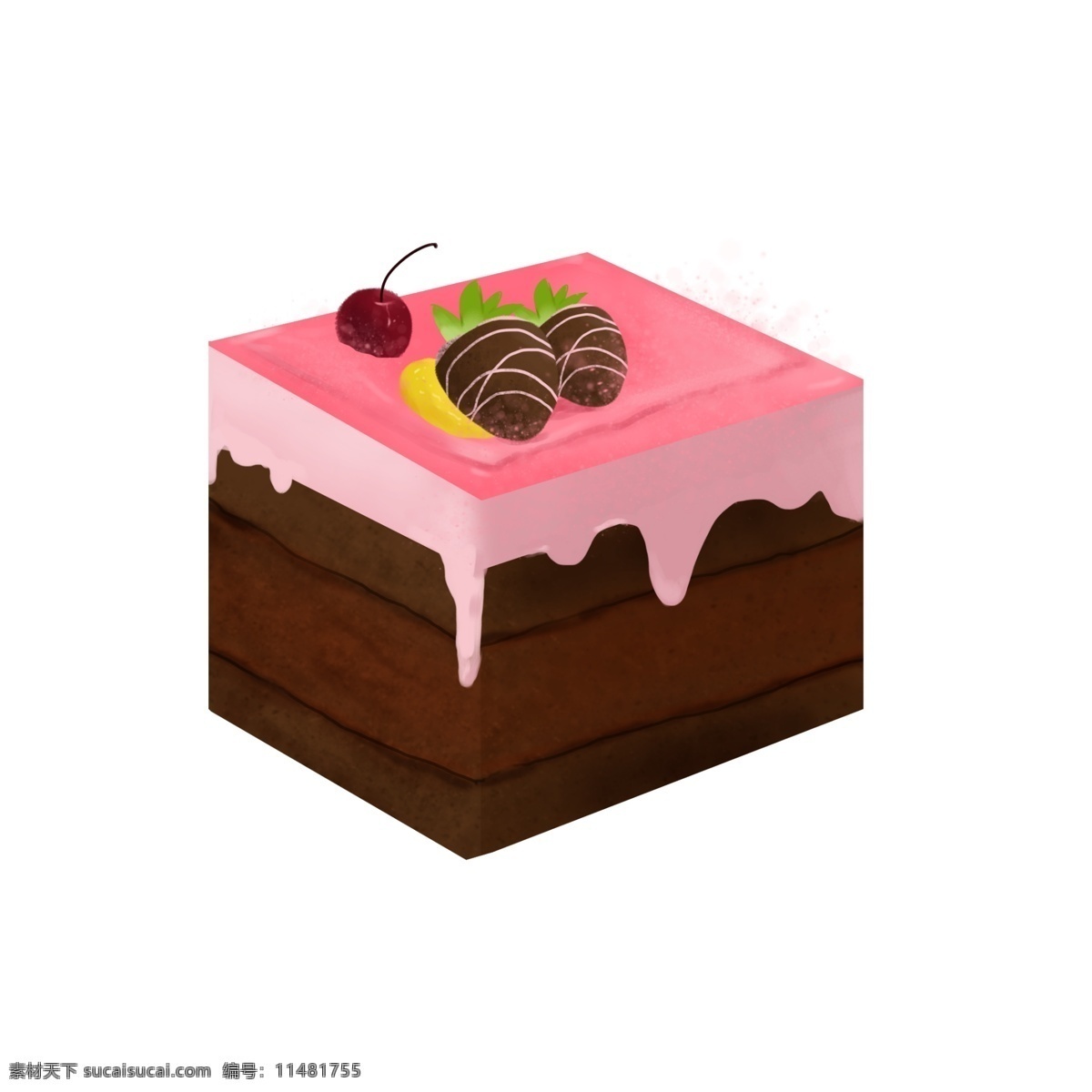 小吃 点心 零食 矢量 蛋糕 甜点 吃货 美食 樱桃 草莓 奶油 粉色 甜美 香甜可口
