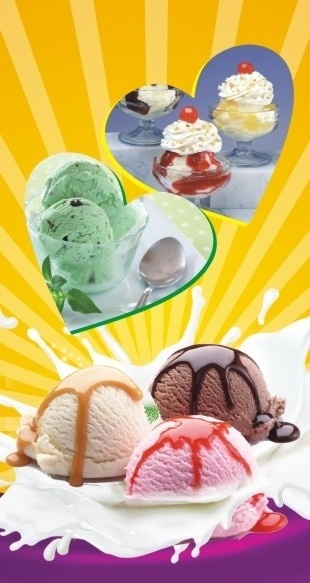雪糕 冰淇淋 牛奶 雪球 爱 桃心 边框 橙色 背景 广告 海报 食品广告 其他设计 矢量