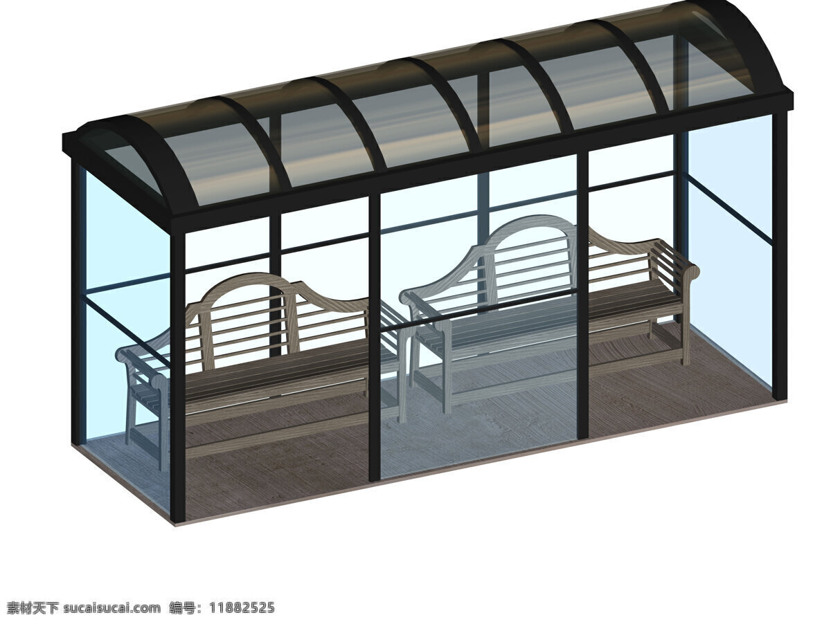公交 站 玻璃 长椅 汽车 运输 3d模型素材 其他3d模型
