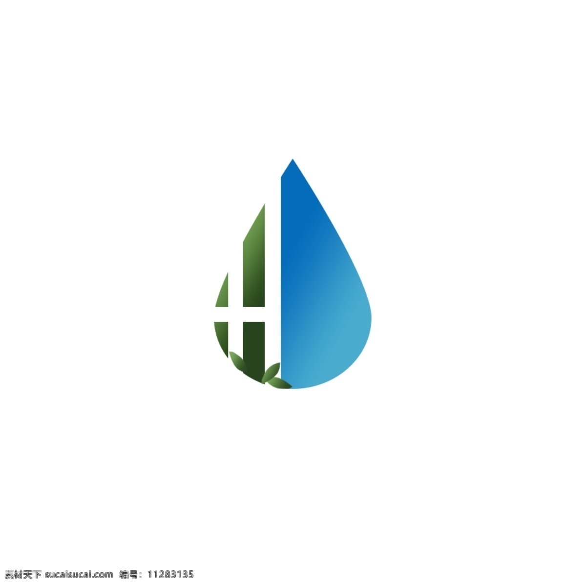 字母 h 环保 logo 水滴 树木 绿色 蓝色 环保logo 蓝色logo 绿色logo 环保水滴 环保水滴树木 绿色环保 logo设计