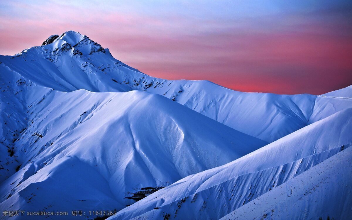 雪山美景 冬季 冬天 雪山 大山 雪景 自然景色 自然景观 自然风景