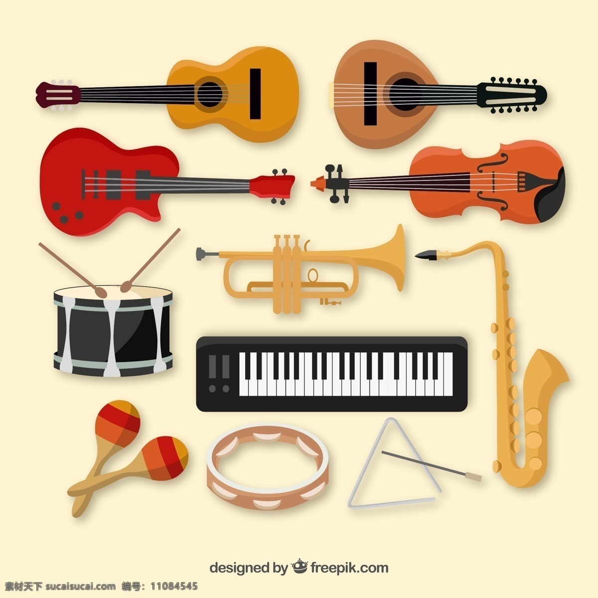 款 精美 乐器 矢量 款精美乐器 乐器设计 矢量素材 二胡 吉他 电子琴 手鼓 白色
