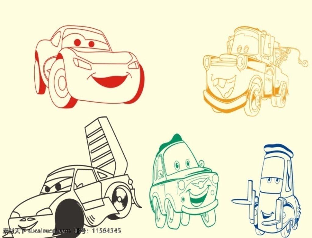 汽车总动员 卡通人物 汽车 硅藻泥背景 卡通背景 卡通 动漫动画 动漫人物