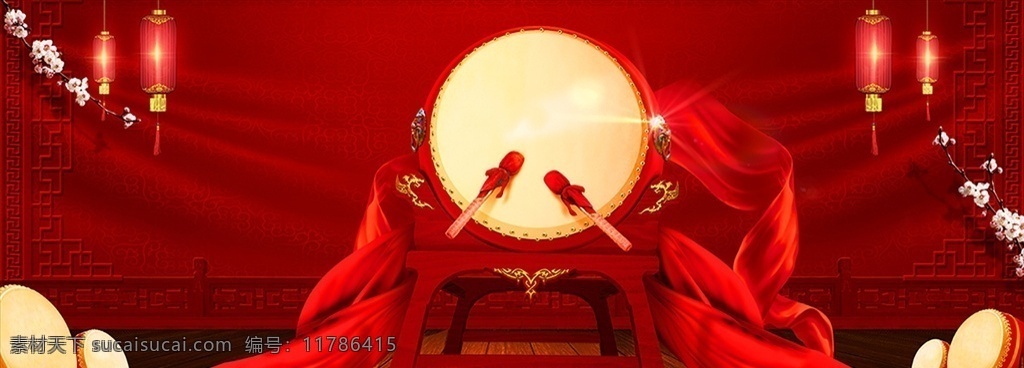 湖北大鼓 红色鼓 大鼓 红色大鼓 鼓 文化艺术 传统文化