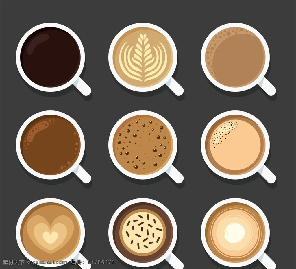 款 美味 咖啡 俯视图 饮品 美味咖啡 文化艺术 绘画书法