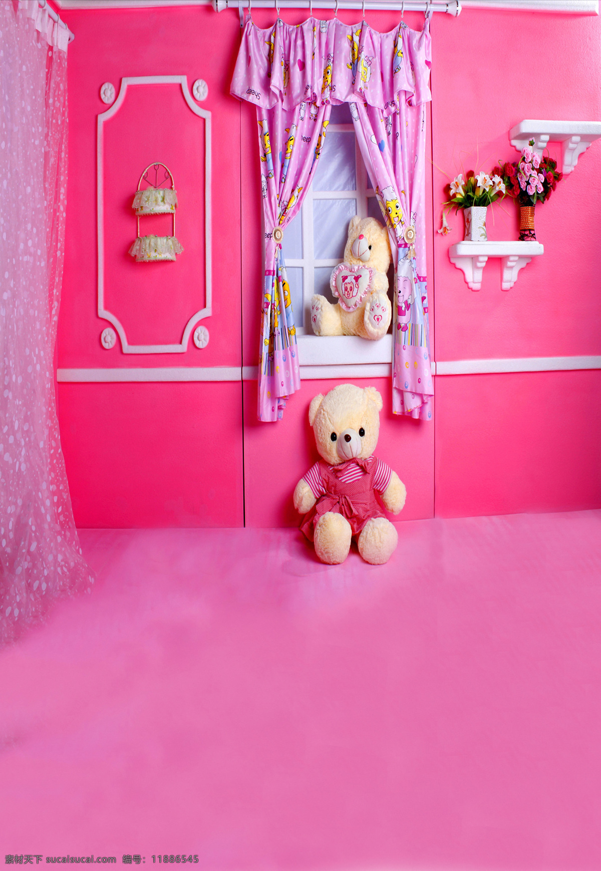 卡通 粉色 家园 儿童 背景 大图 清晰背景 粉色家园 小熊 粉红色 温馨 影楼专用 卡通儿童背景