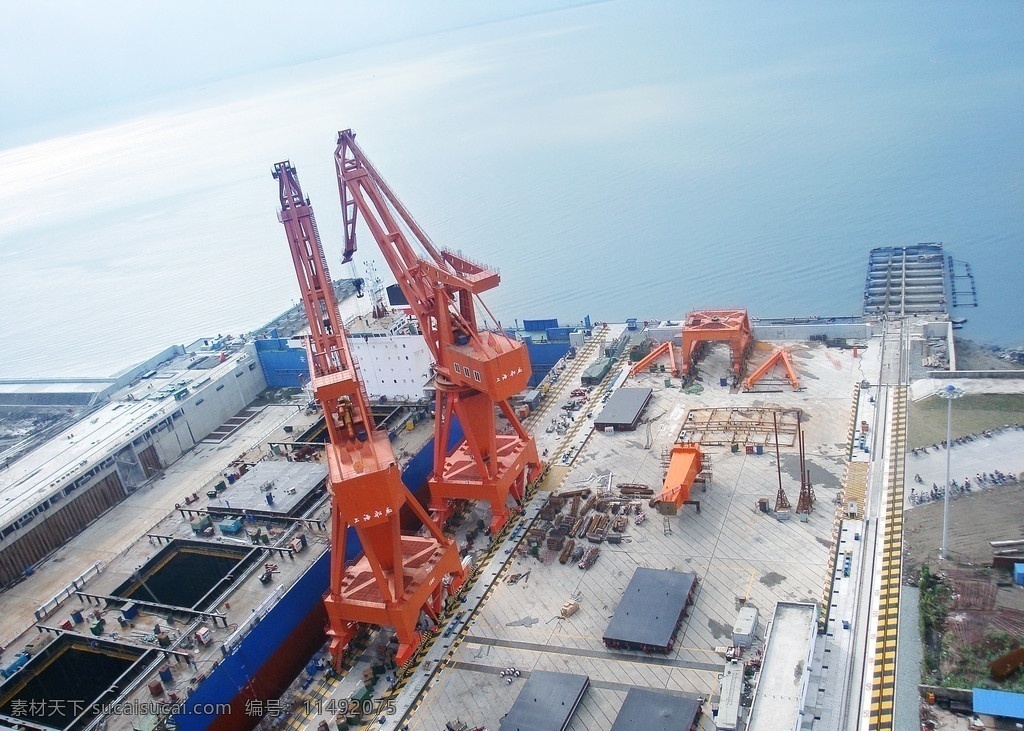 上海船厂 码头 船厂 交通工具 现代科技