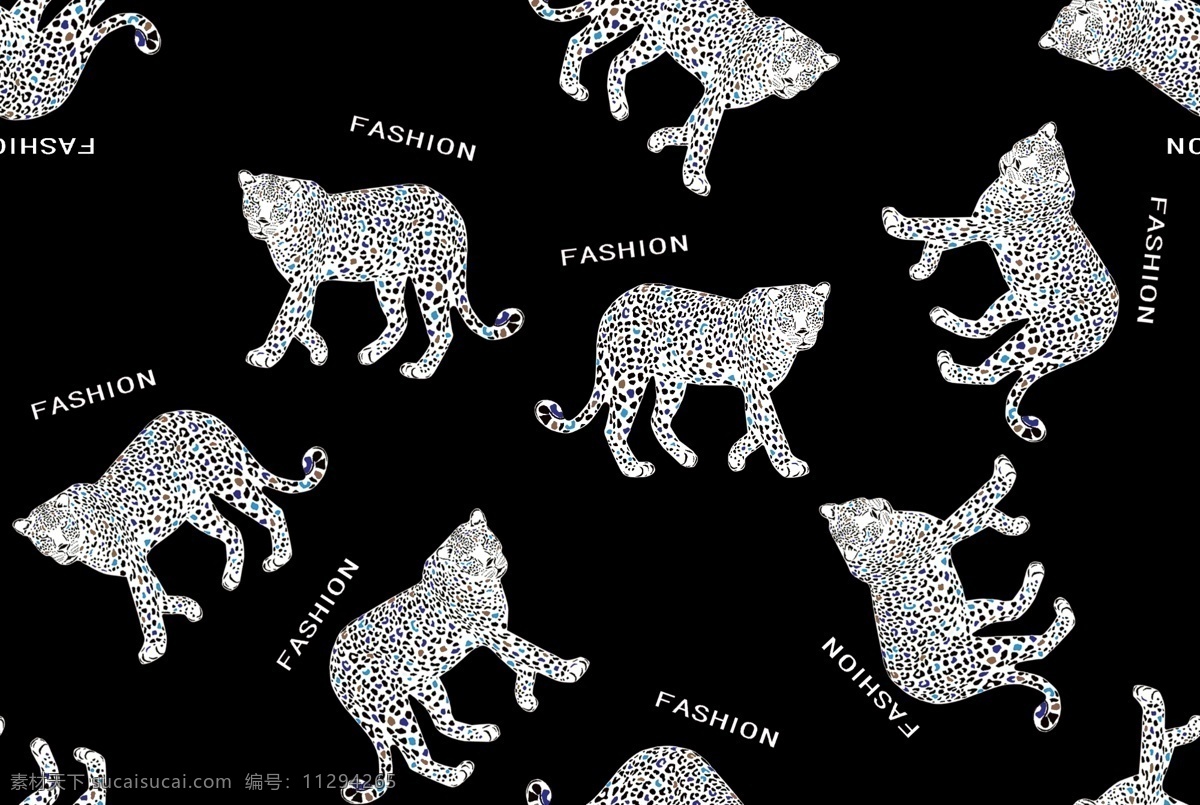 高清 手绘豹子 豹纹 豹子设计图 豹 豹纹加字母 服装设计