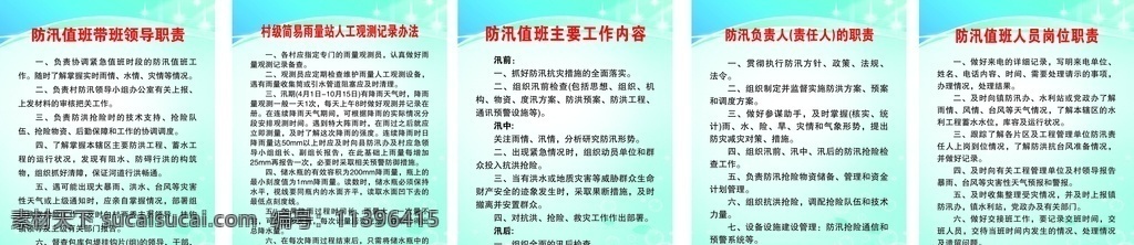 村 防汛 值班 制度 领导职责 人员 岗位 雨量站 观测 记录办法