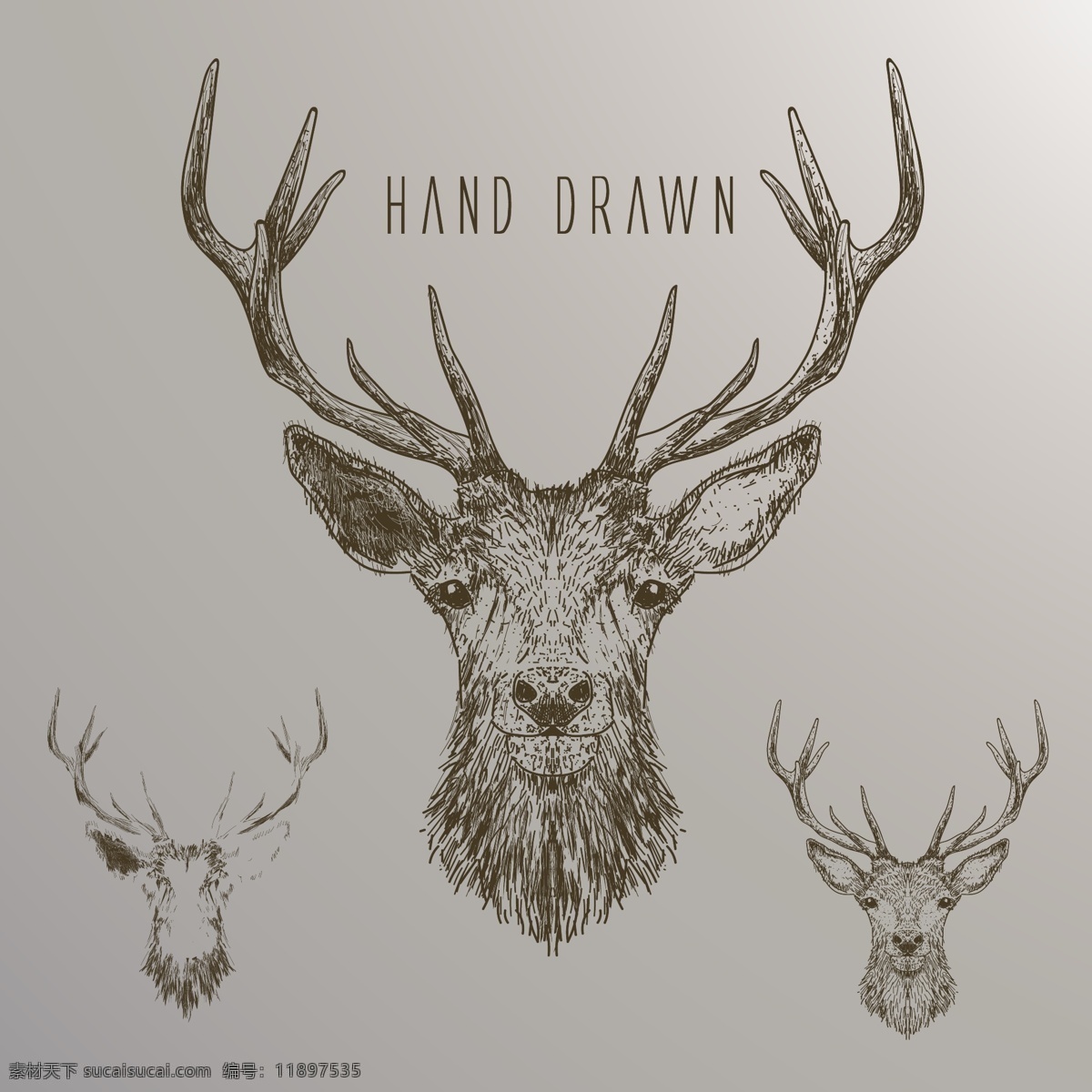 麋鹿 小鹿 鹿 卡通 森林动物 ai矢量图 装饰插画 印刷背景图 设计素材 矢量图