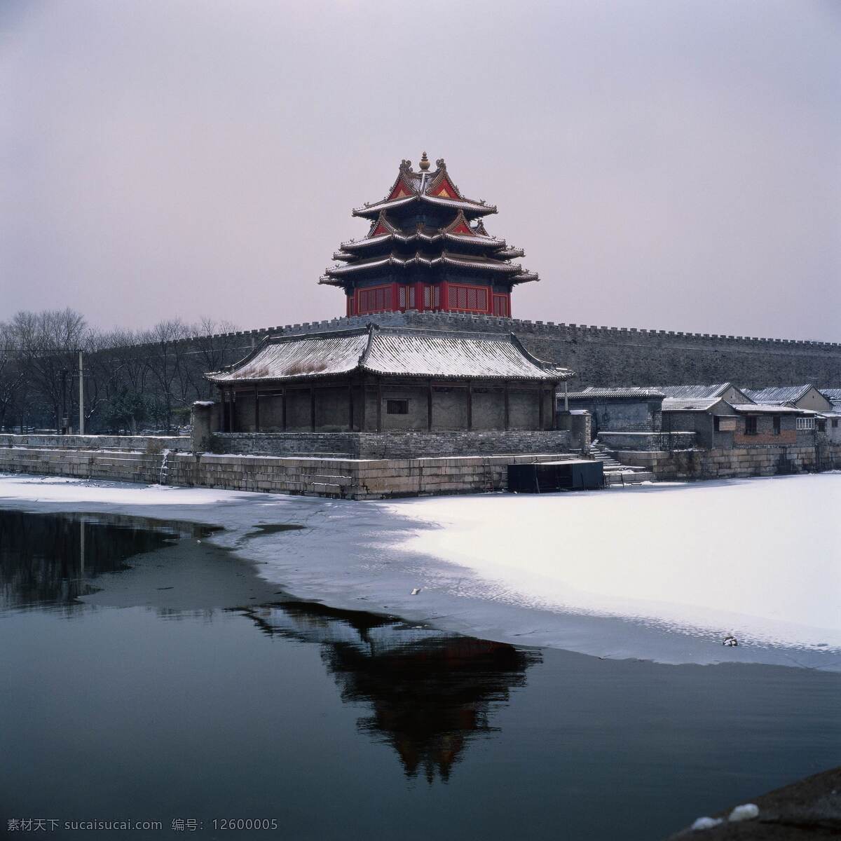 雪中城墙 古建筑 旅游摄影 自然风景 摄影图库