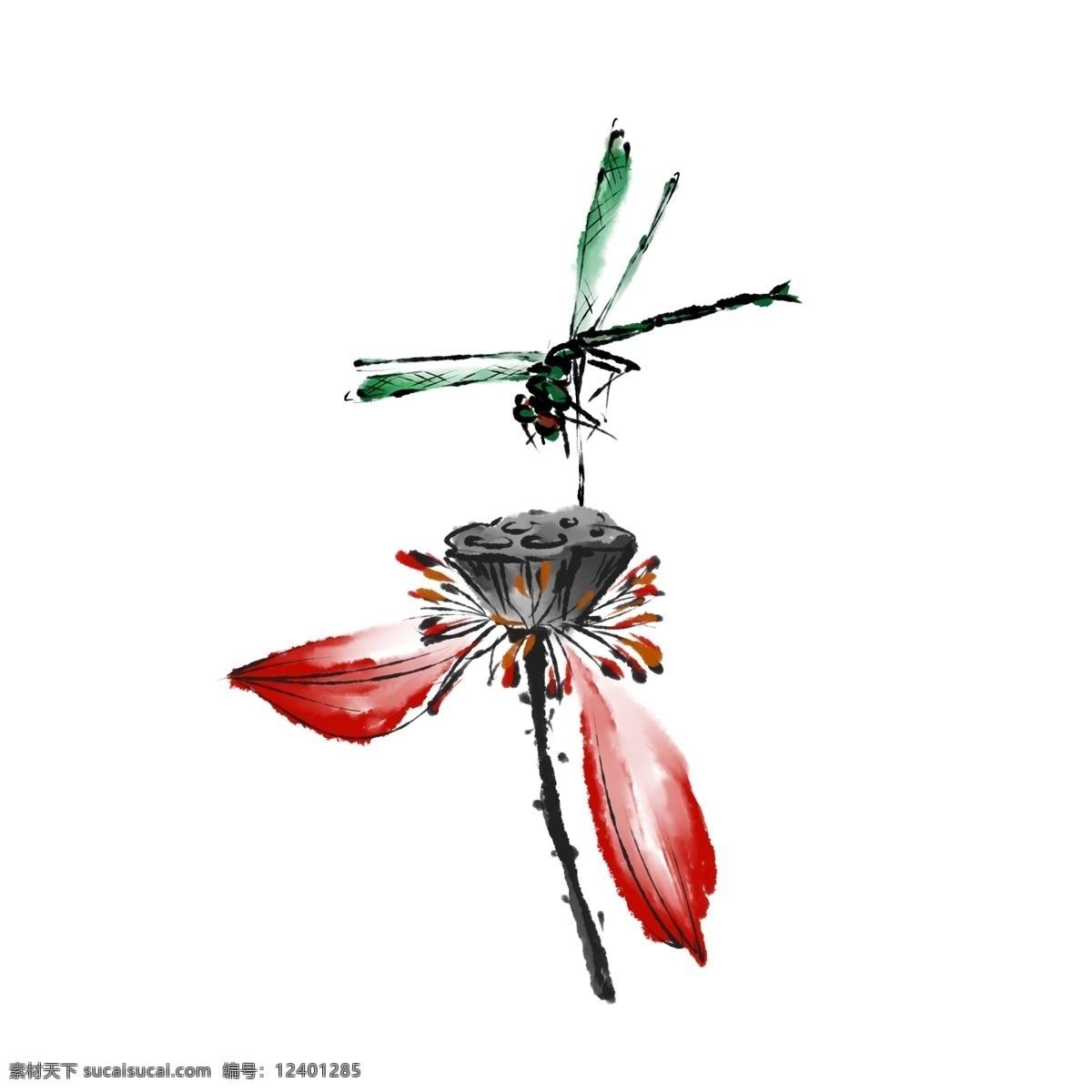 手绘 古风 传统 物件 插画 灯笼 扇子 卷轴 蜡烛 古琴 古筝 铃铛 古风用品 复古风 怀旧 中式 中式传统 中式文化 传统文化 水墨 国画 国风