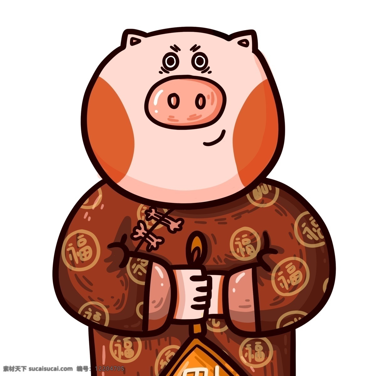 卡通 潮 漫 贺岁 小 猪 元素 红色 喜庆 中国风 春节 插画 潮漫 手绘 小猪 新春 新年 猪年 2019年 小猪形象 猪年形象 拜年