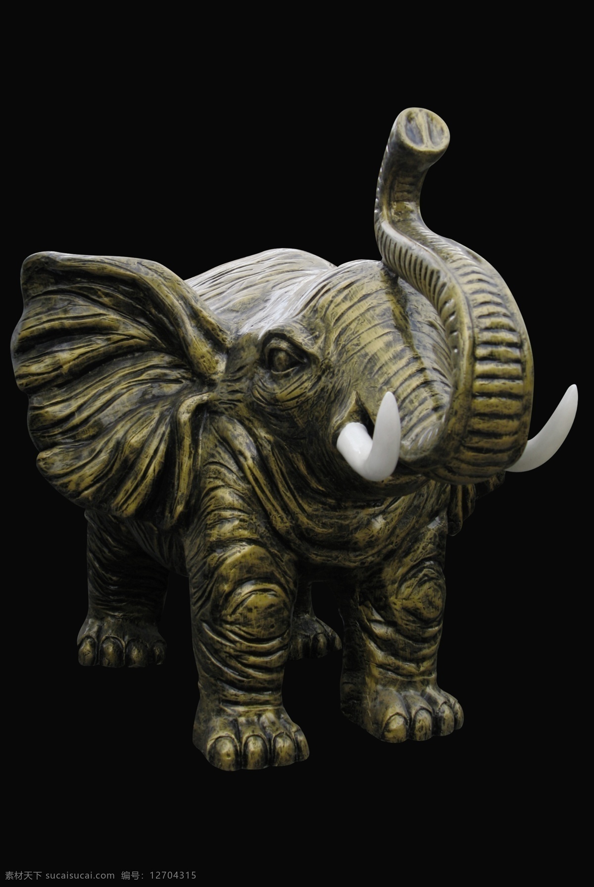 大象 青铜 雕像 大象雕塑 动物雕塑 青铜色的大象 卷起 鼻子 白色象牙 年迈的大象 psd源文件