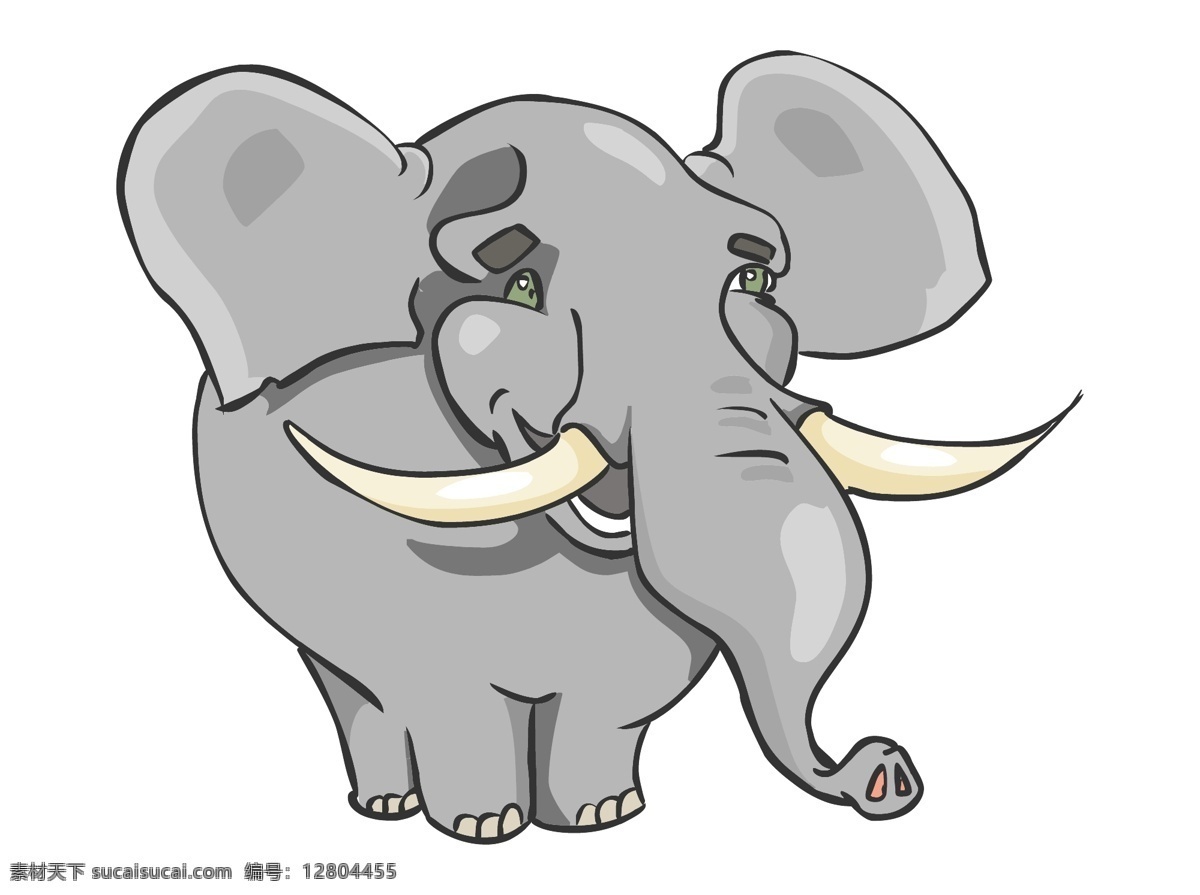 大象 卡通 矢量图 大象矢量图 可爱大象 动物 白色